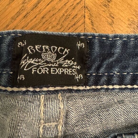 Express rerock Women's Dark Blue Skinny Jeans distressed fall football school 6 - Picture 2 of 11